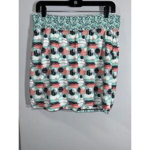 Skort Obsession size large women's skirt green printed circles biker shorts‎